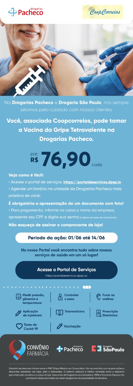 Convênio Drogaria Pacheco – Coopcorreios